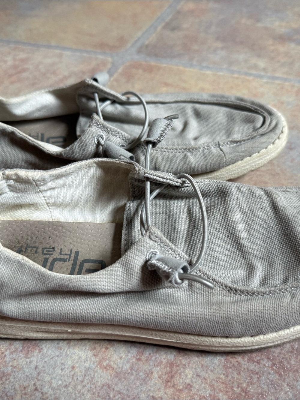 Casual Women’s Canvas Slip-On Loafers in Light Taupe